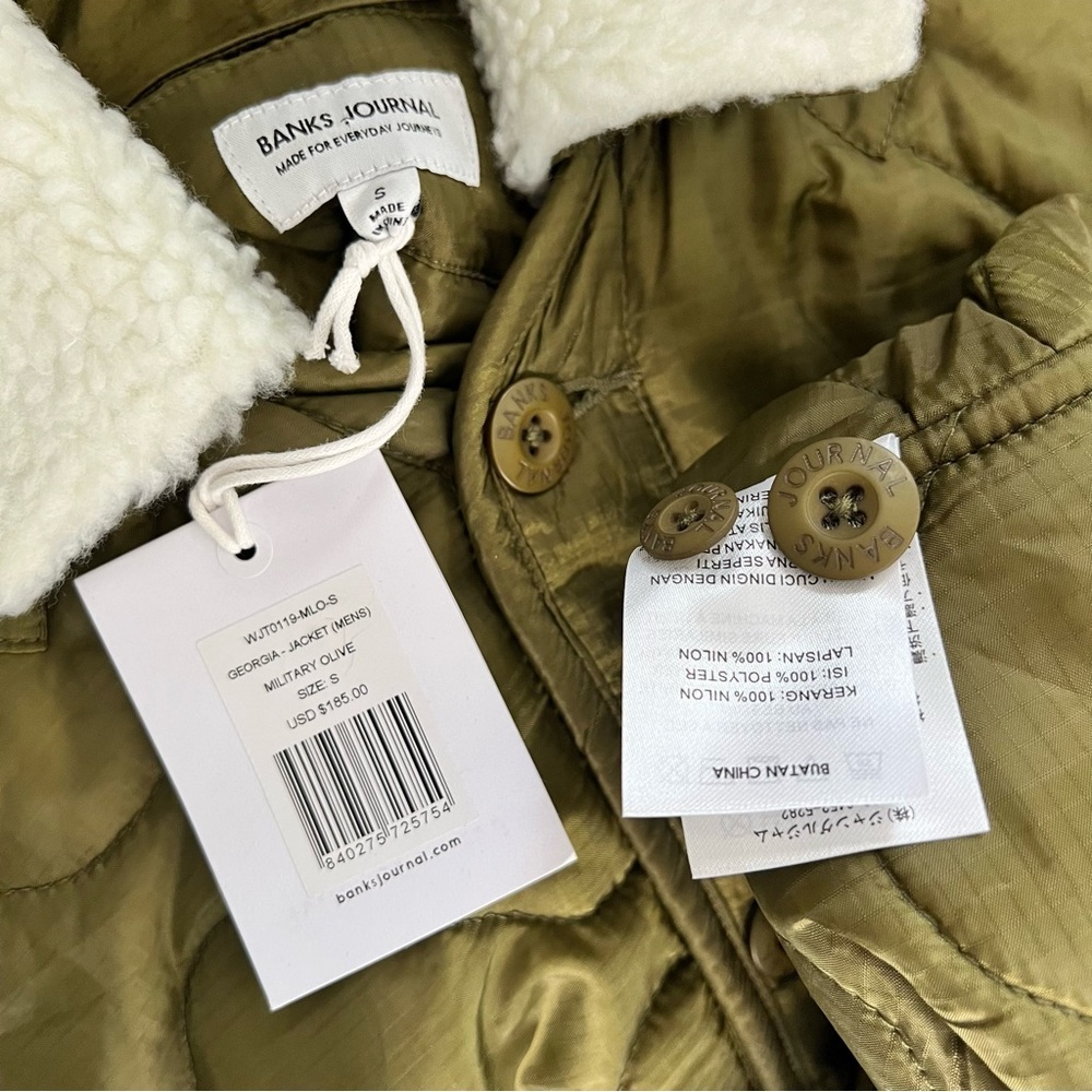 NWT Banks Journal Georgia Jacket Sherpa Collar Mid-Weight Quilted Weave XL M - Picture 4 of 16